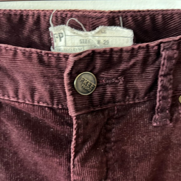 EUC Free People corduroys sz 29 deep plum orchid skinny 5-pocket ankle 30 inseam - Picture 3 of 12